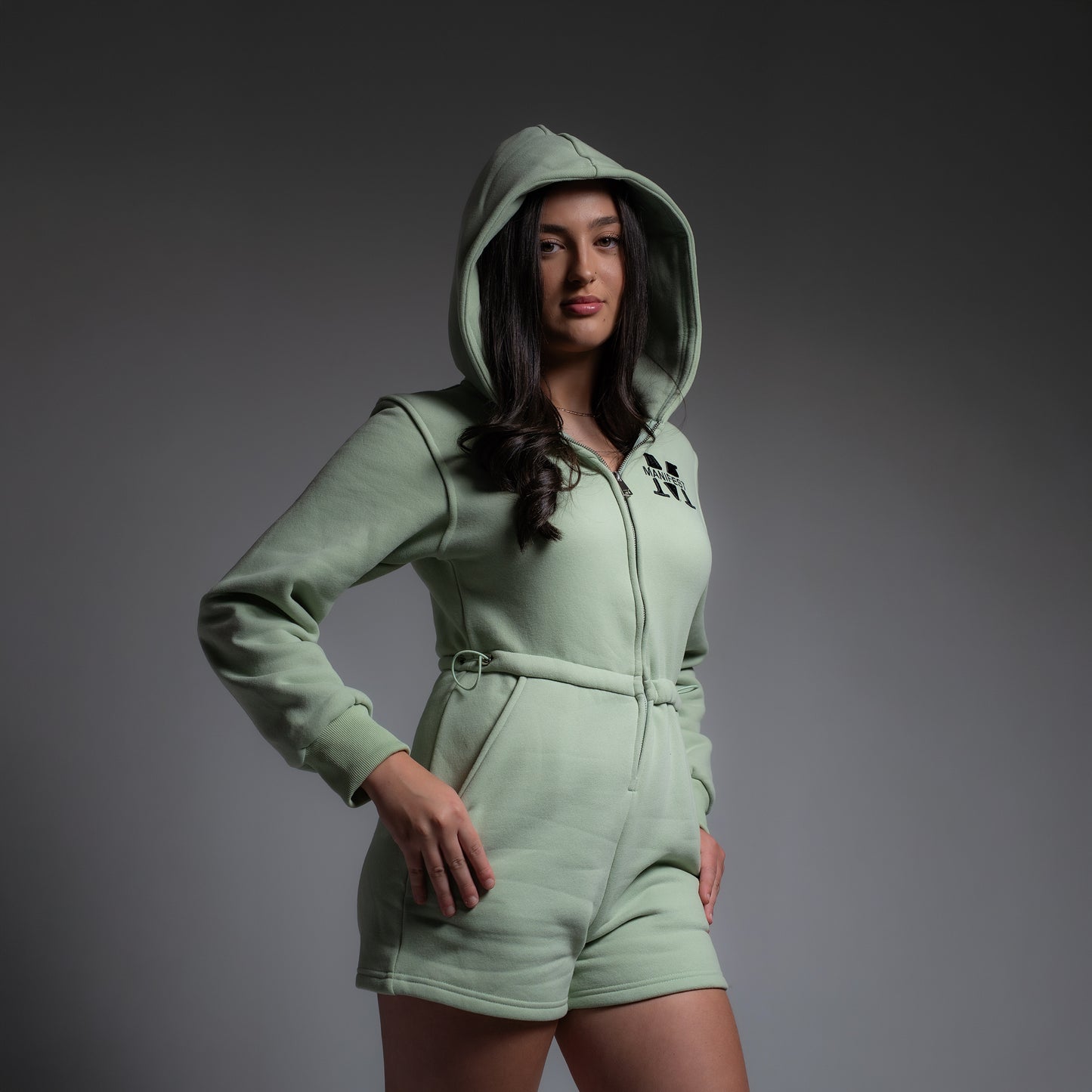 ÉLAN Romper — Pistache  (OLIVE GREEN)