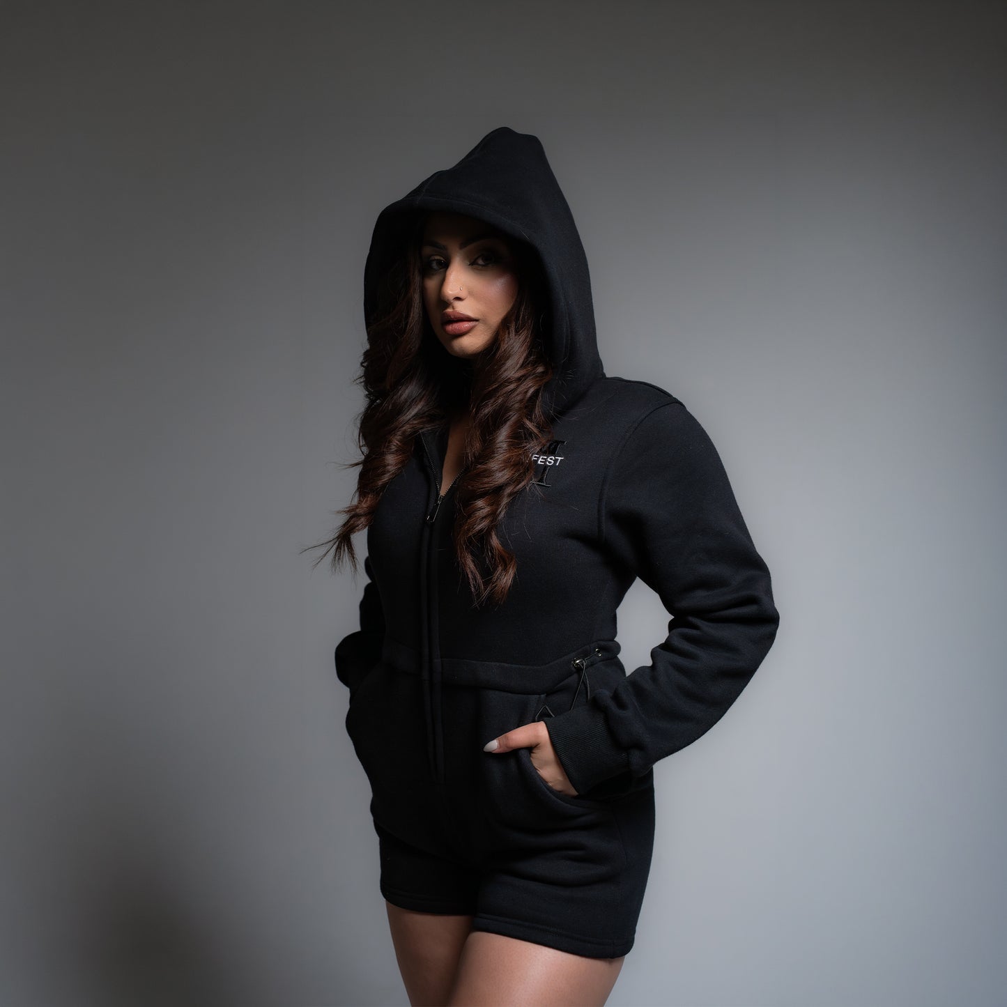 ÉLAN Romper — Noir (BLACK)
