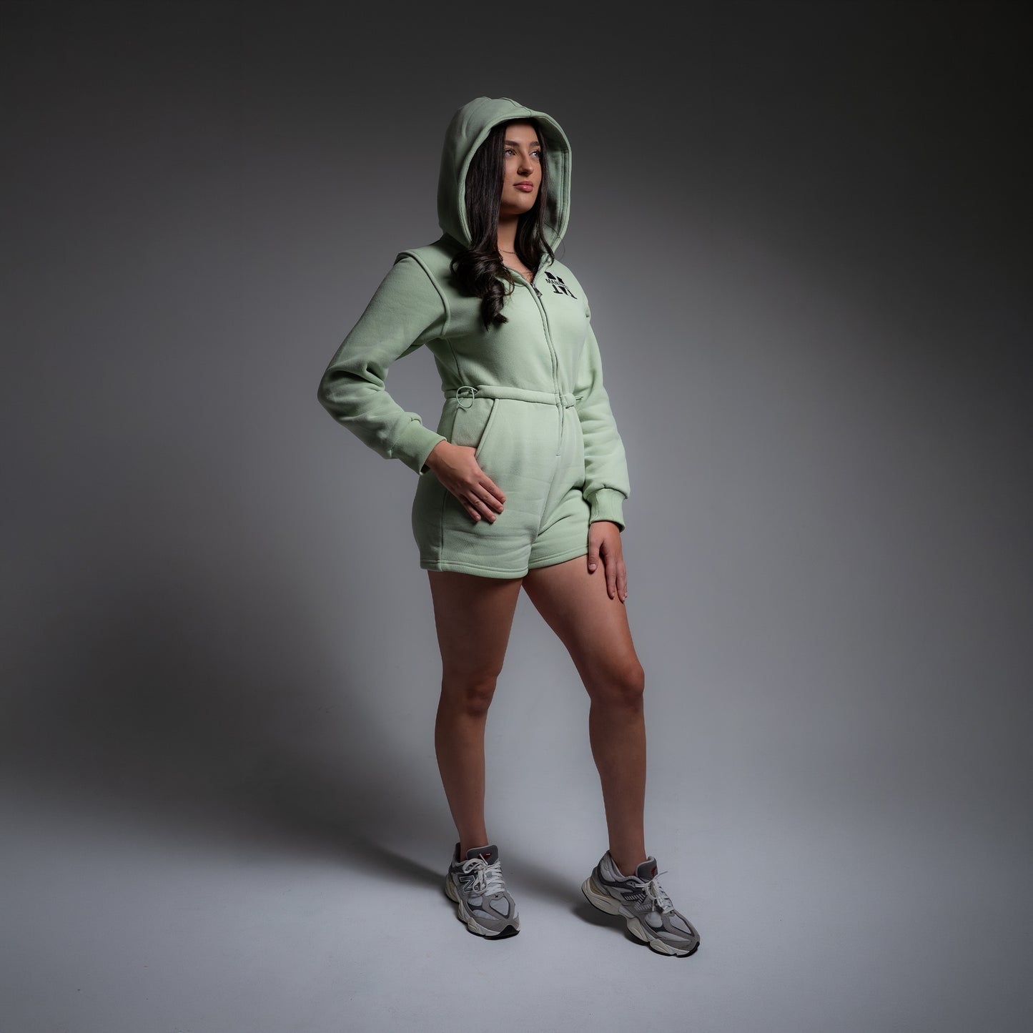 ÉLAN Romper — Pistache  (OLIVE GREEN)