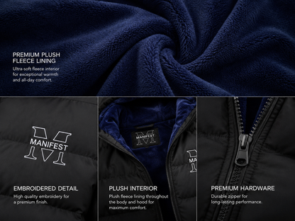 Manifest Unisex Fleece-Lined Puffer Jacket