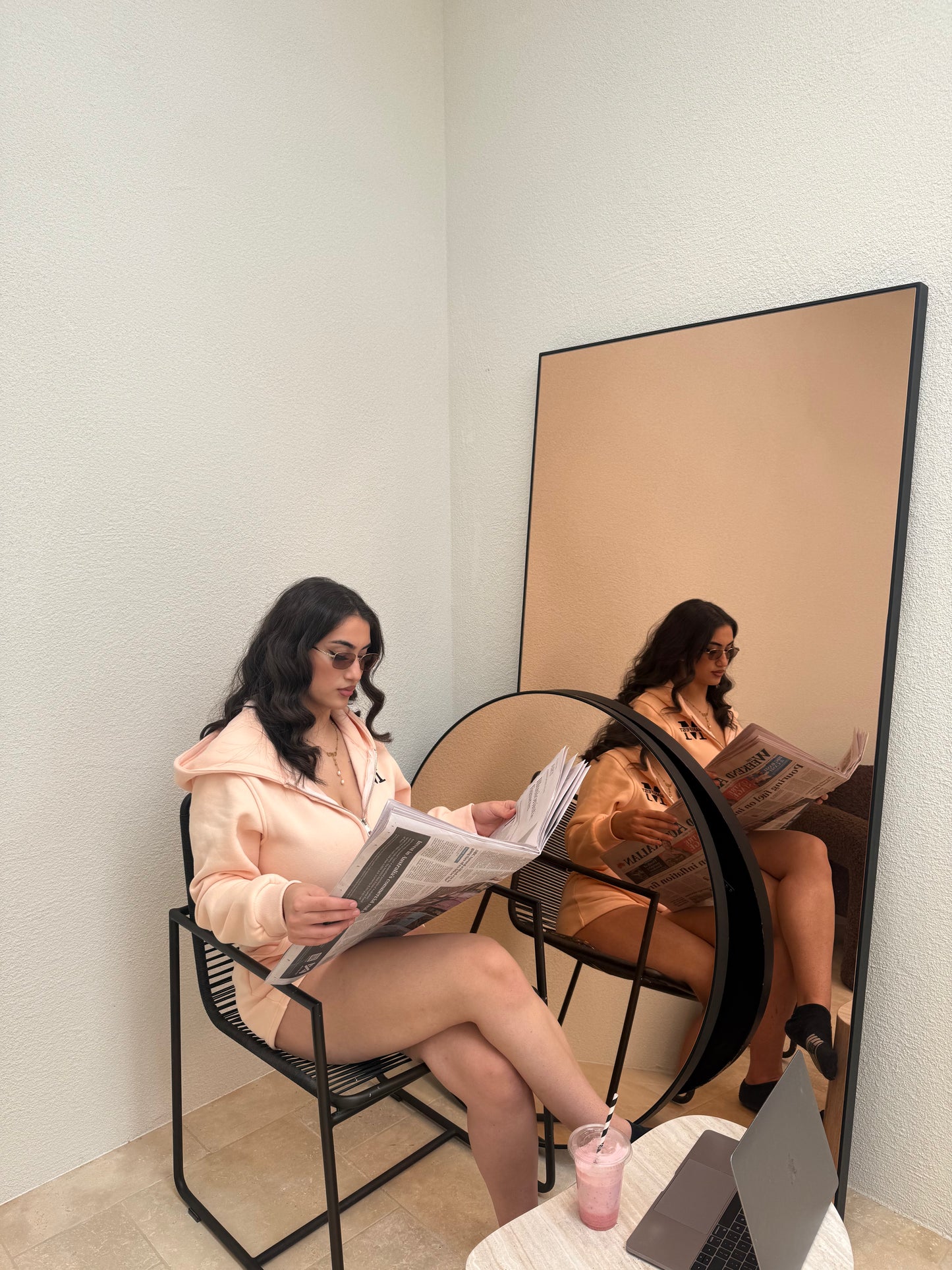 ÉLAN Romper — Crème Peach  PEACHY)
